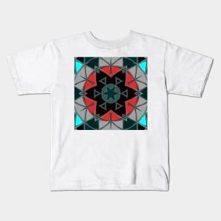 Cartoon Mandala Blue Red and Black Kids T-Shirt